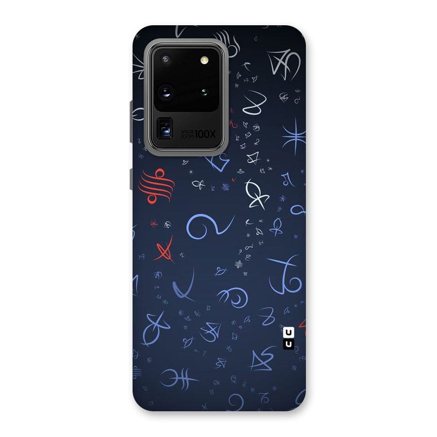 Blue Symbols Back Case for Galaxy S20 Ultra