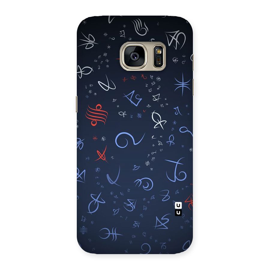 Blue Symbols Back Case for Galaxy S7