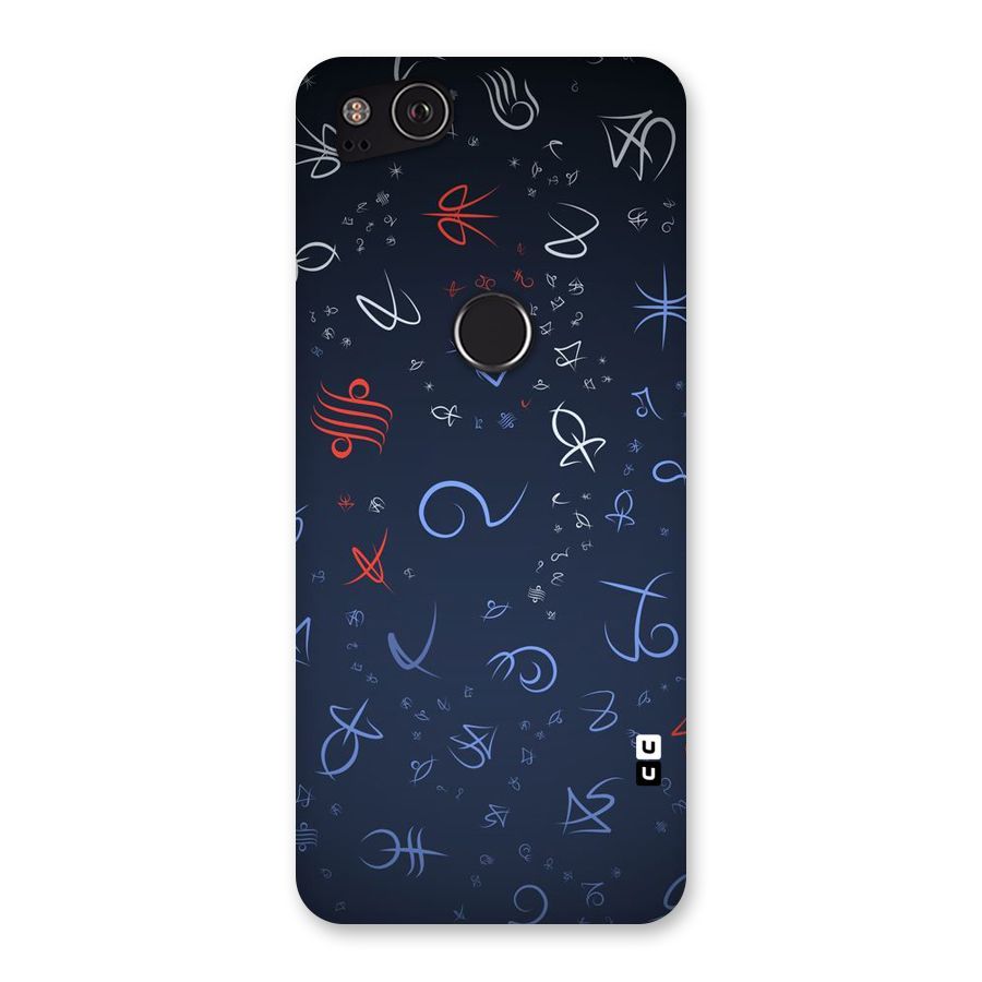 Blue Symbols Back Case for Google Pixel 2