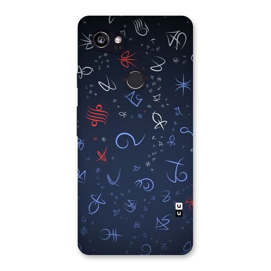 Blue Symbols Back Case for Google Pixel 2 XL