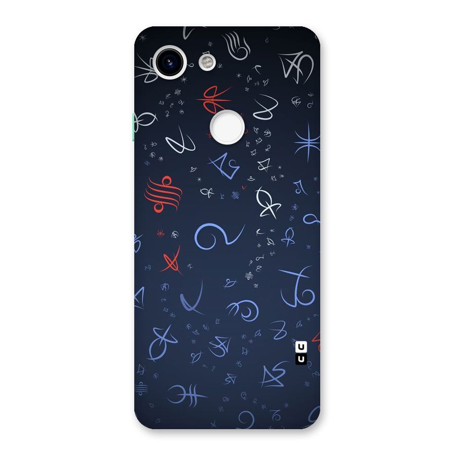 Blue Symbols Back Case for Google Pixel 3