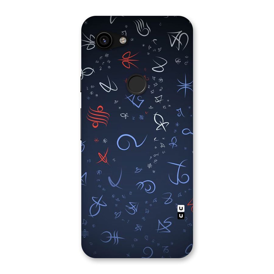 Blue Symbols Back Case for Google Pixel 3a
