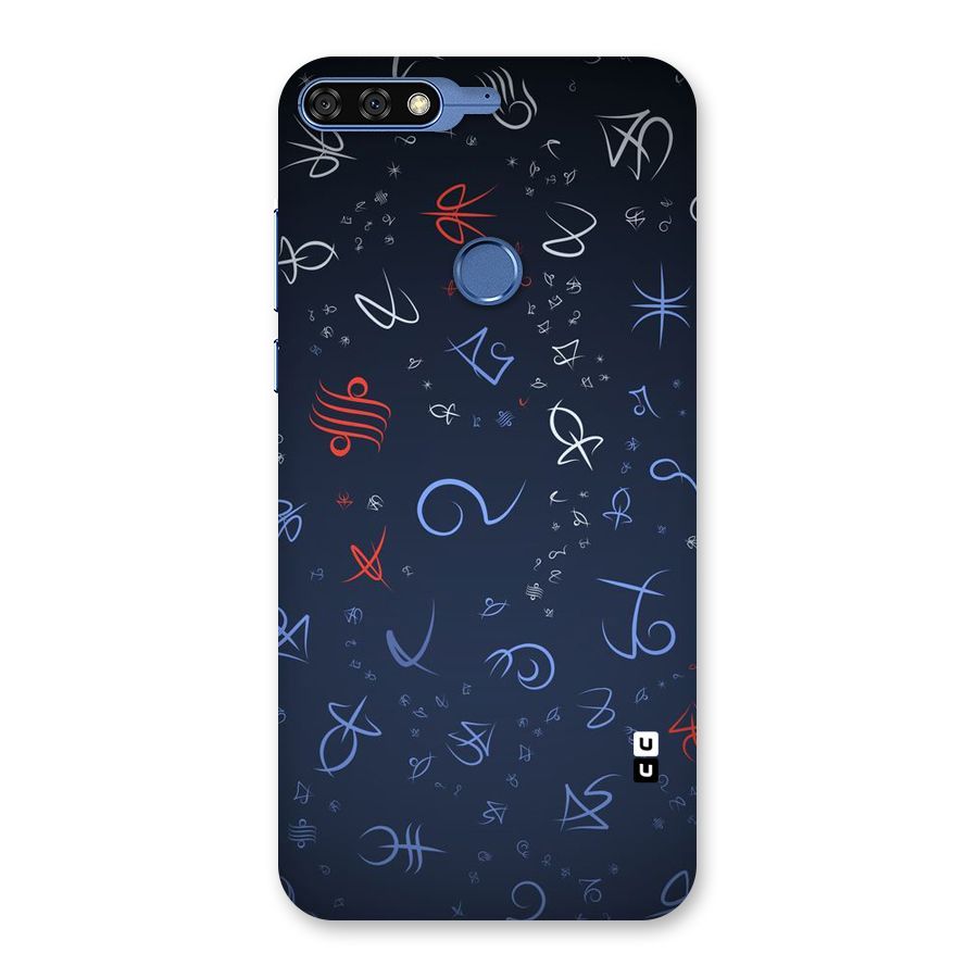 Blue Symbols Back Case for Honor 7C