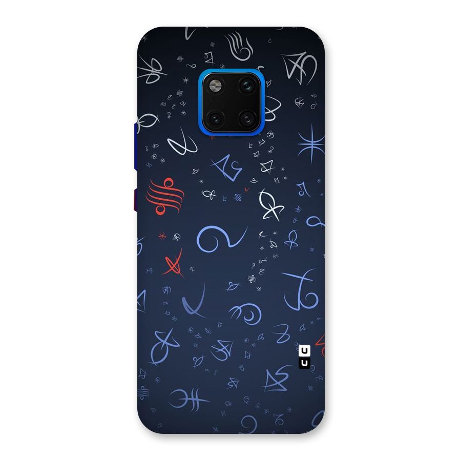 Blue Symbols Back Case for Huawei Mate 20 Pro