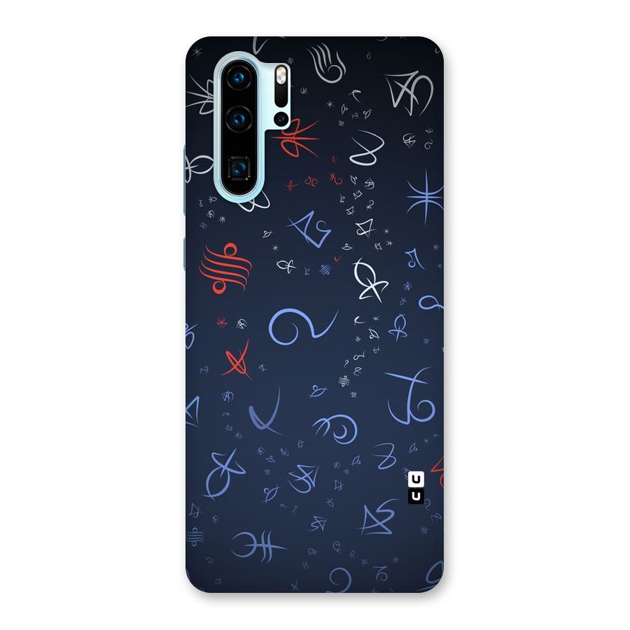 Blue Symbols Back Case for Huawei P30 Pro