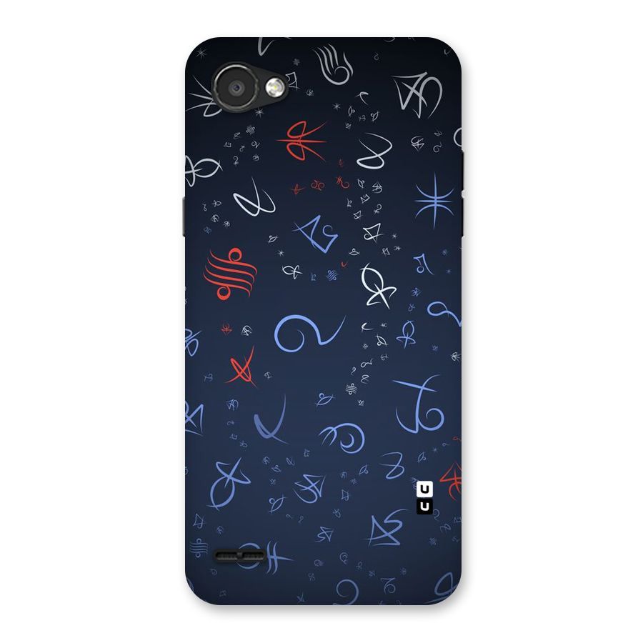 Blue Symbols Back Case for LG Q6