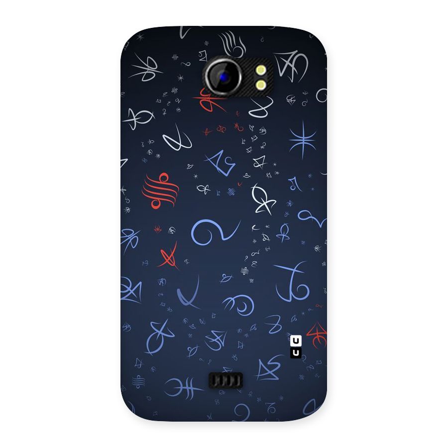 Blue Symbols Back Case for Micromax Canvas 2 A110