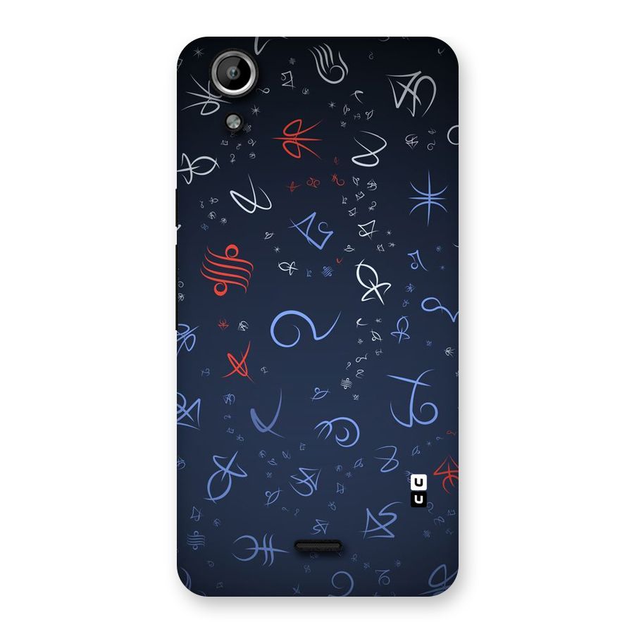 Blue Symbols Back Case for Micromax Canvas Selfie Lens Q345