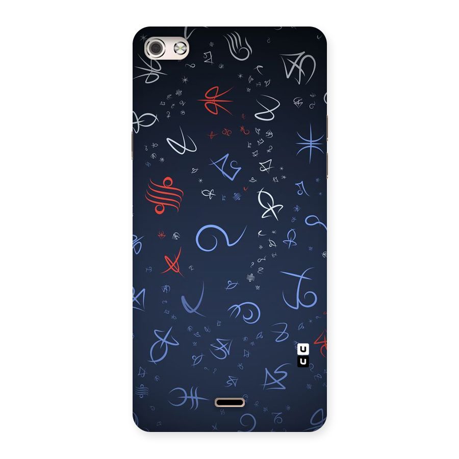 Blue Symbols Back Case for Micromax Canvas Silver 5