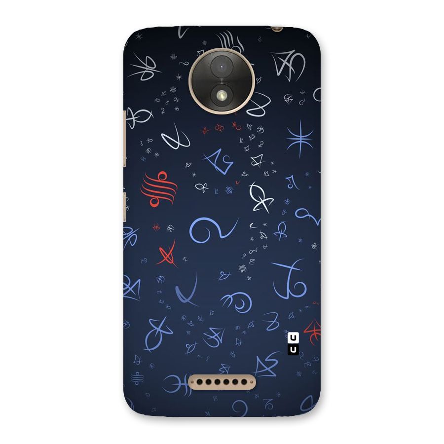 Blue Symbols Back Case for Moto C Plus