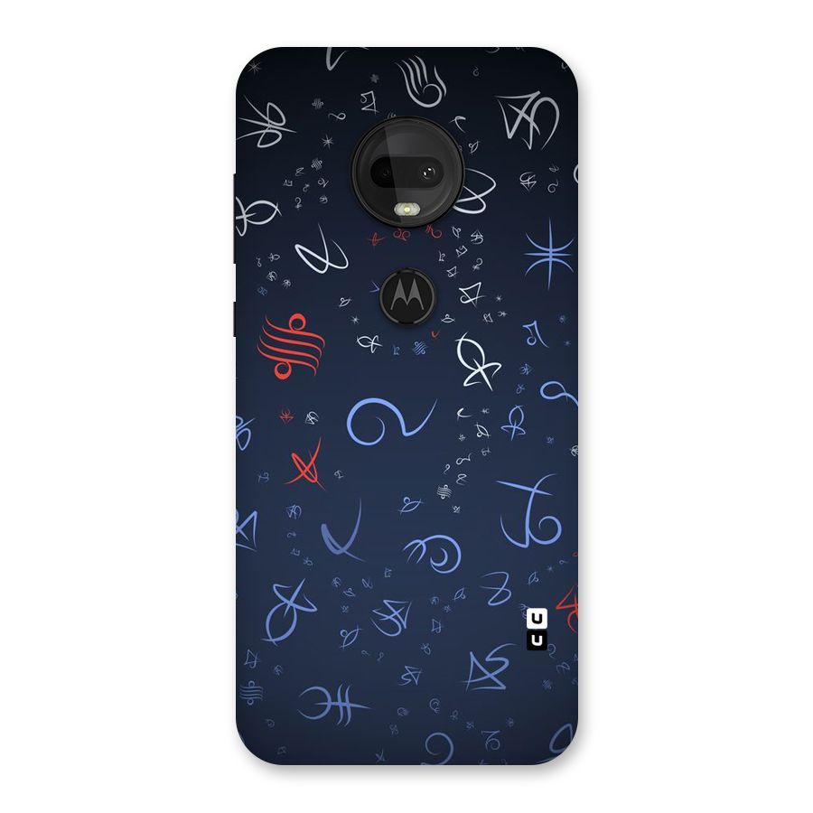 Blue Symbols Back Case for Moto G7