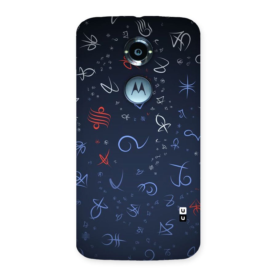 Blue Symbols Back Case for Moto X 2nd Gen