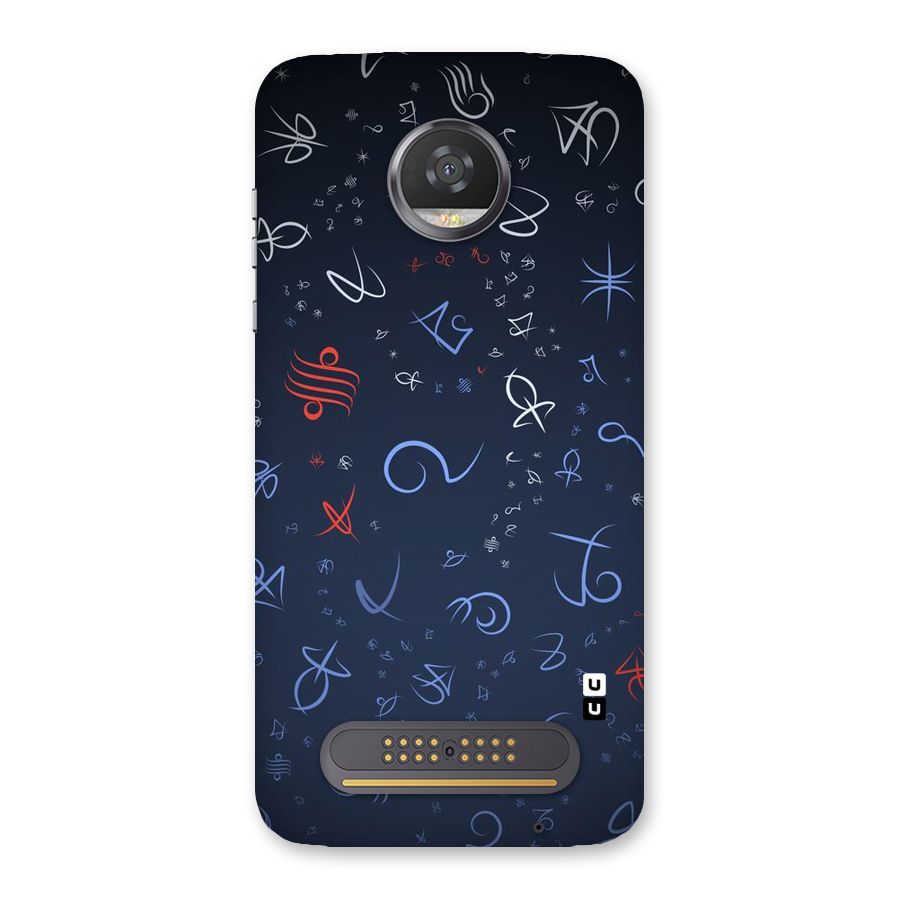 Blue Symbols Back Case for Moto Z2 Play
