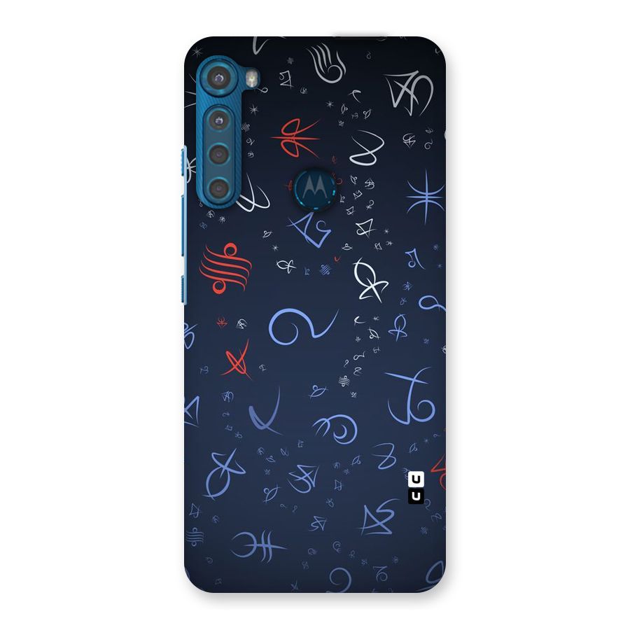 Blue Symbols Back Case for Motorola One Fusion Plus