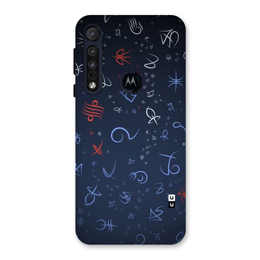Blue Symbols Back Case for Motorola One Macro