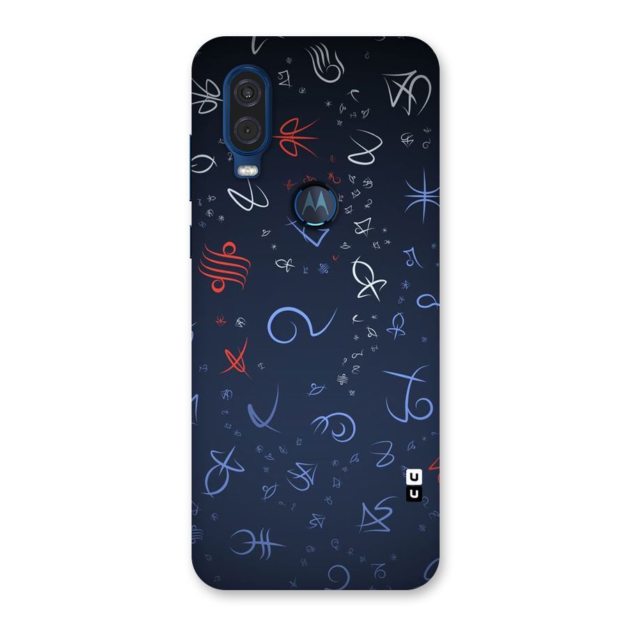 Blue Symbols Back Case for Motorola One Vision