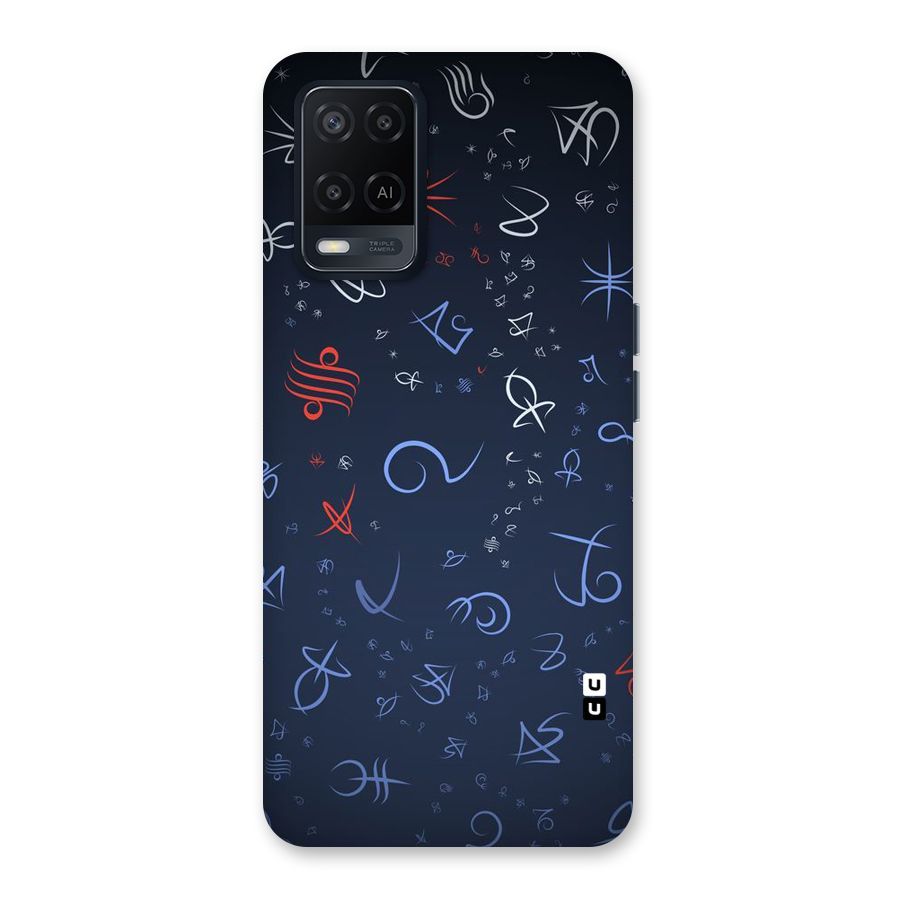 Blue Symbols Back Case for Oppo A54