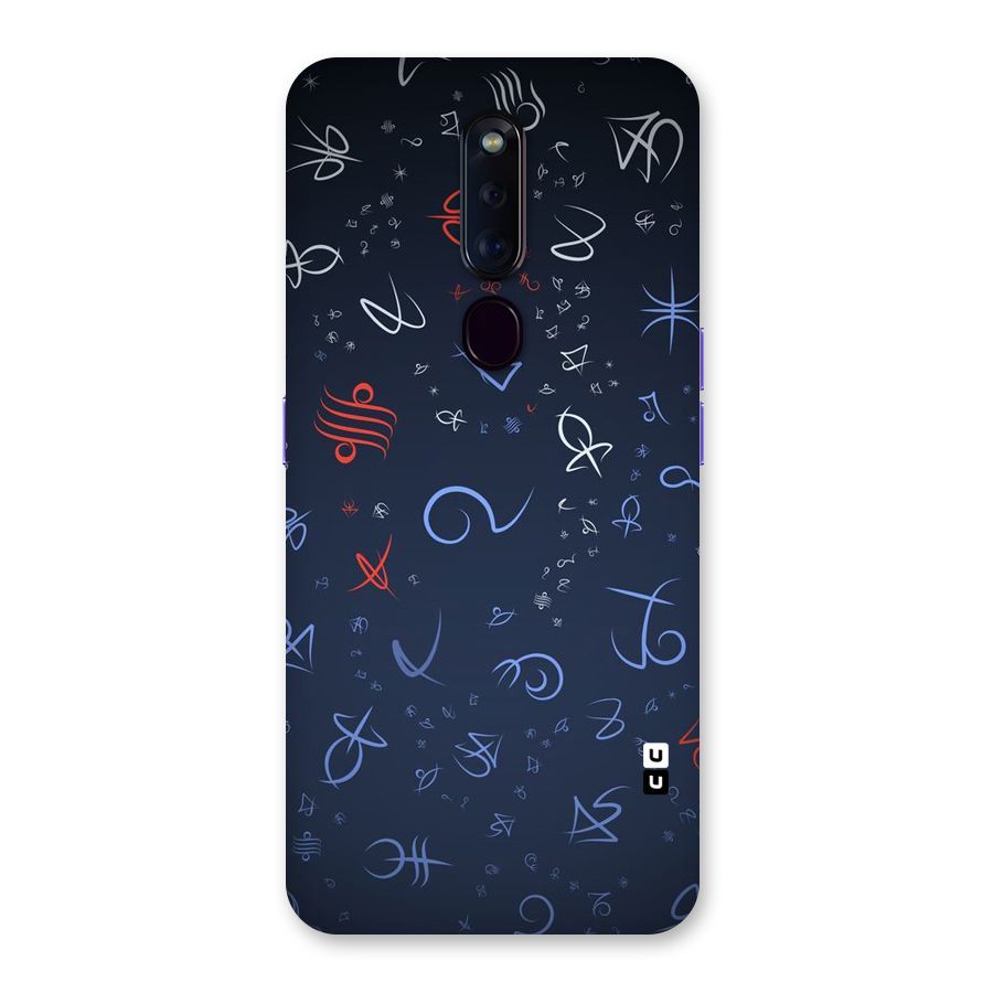 Blue Symbols Back Case for Oppo F11 Pro