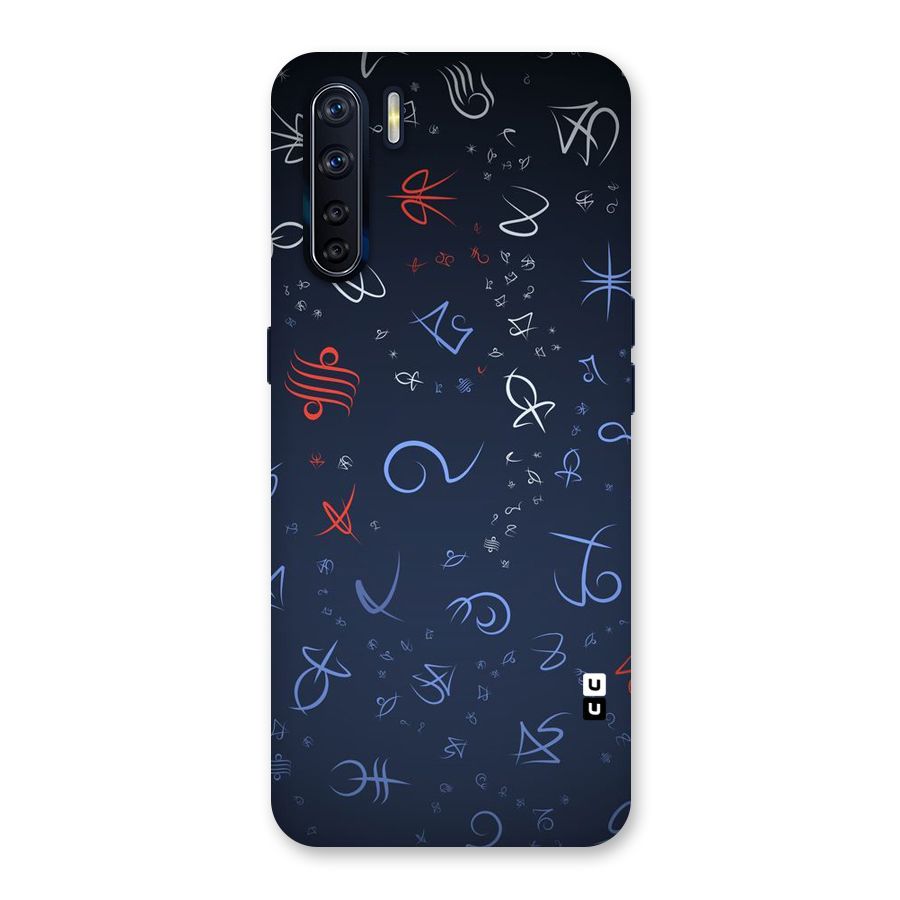 Blue Symbols Back Case for Oppo F15