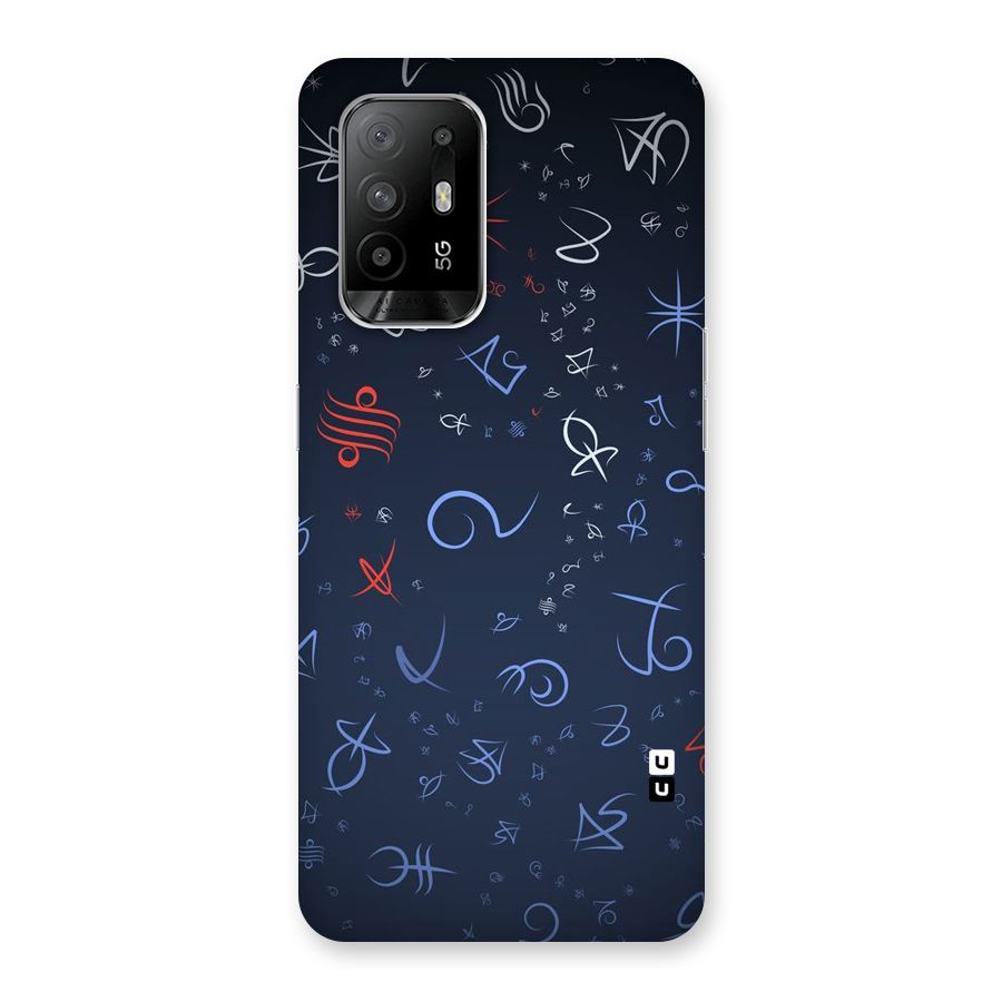 Blue Symbols Back Case for Oppo F19 Pro Plus 5G