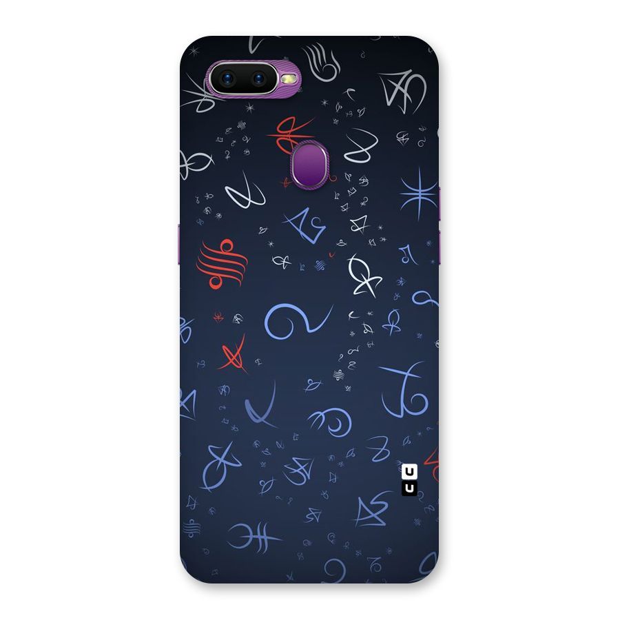 Blue Symbols Back Case for Oppo F9