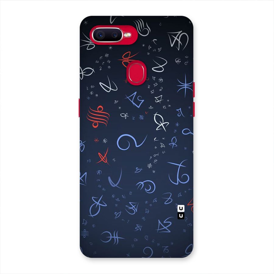 Blue Symbols Back Case for Oppo F9 Pro