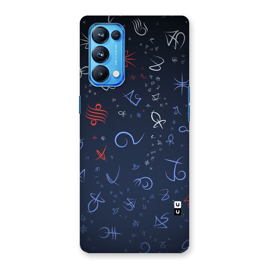 Blue Symbols Back Case for Oppo Reno5 Pro 5G