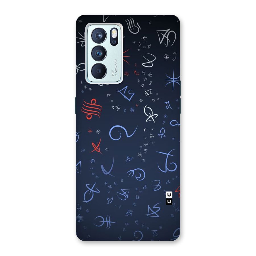 Blue Symbols Back Case for Oppo Reno6 Pro 5G