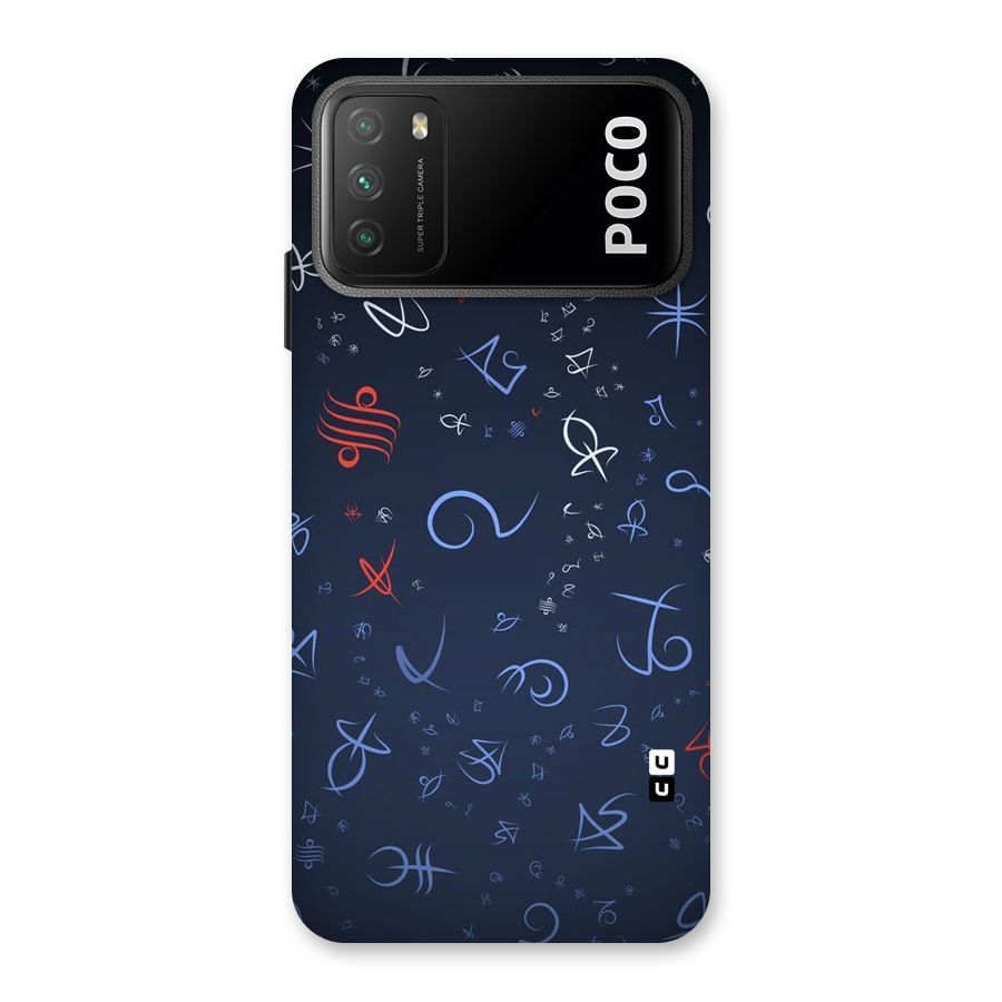 Blue Symbols Back Case for Poco M3