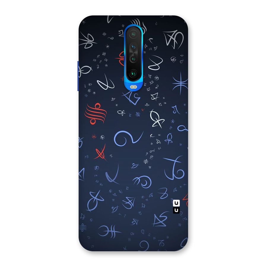Blue Symbols Back Case for Poco X2