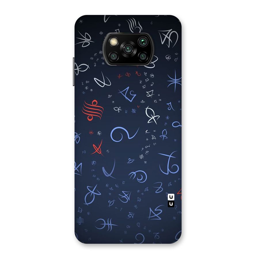 Blue Symbols Back Case for Poco X3