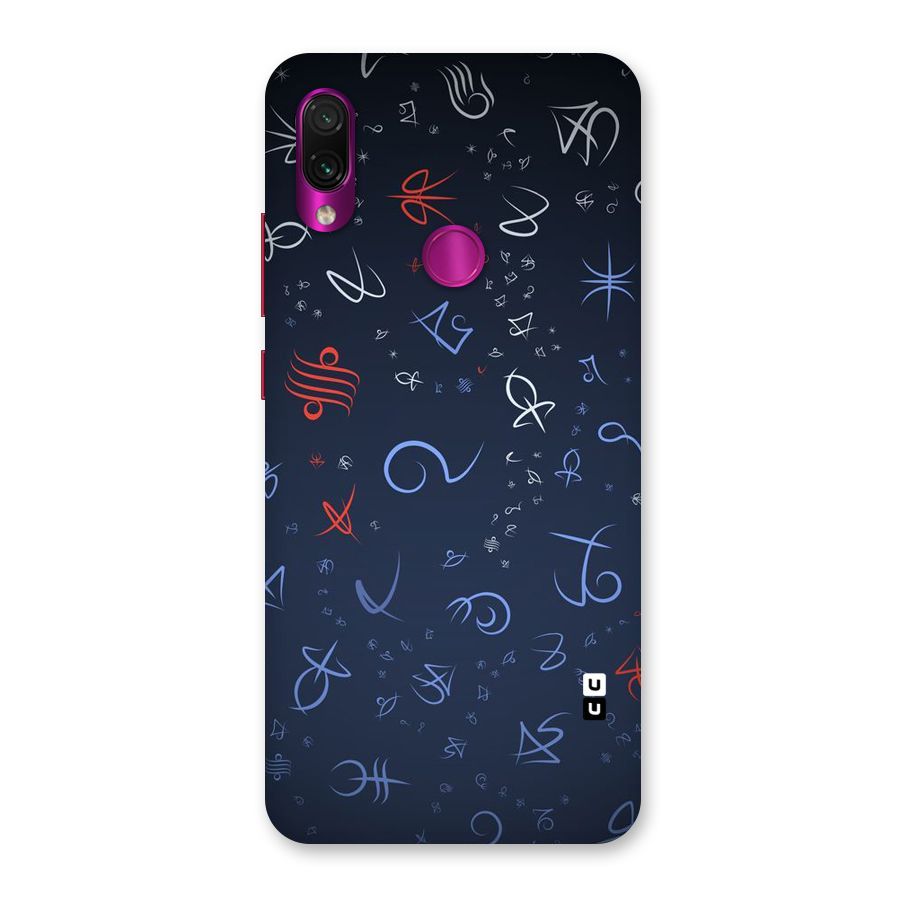 Blue Symbols Back Case for Redmi Note 7 Pro