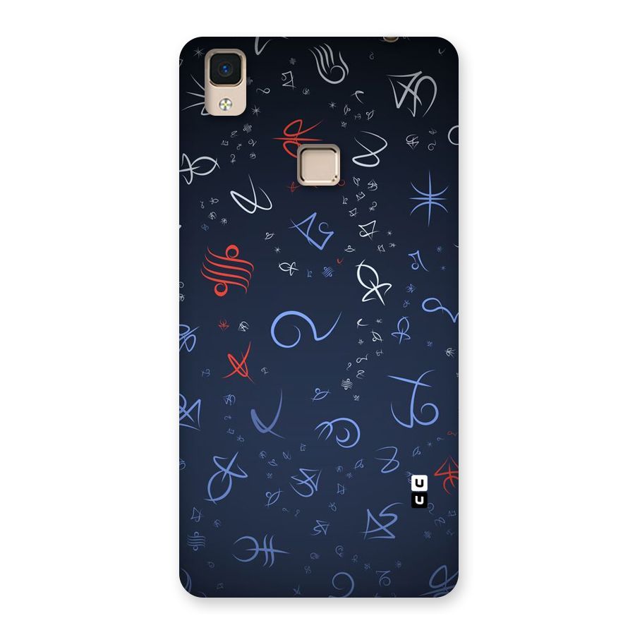 Blue Symbols Back Case for V3 Max