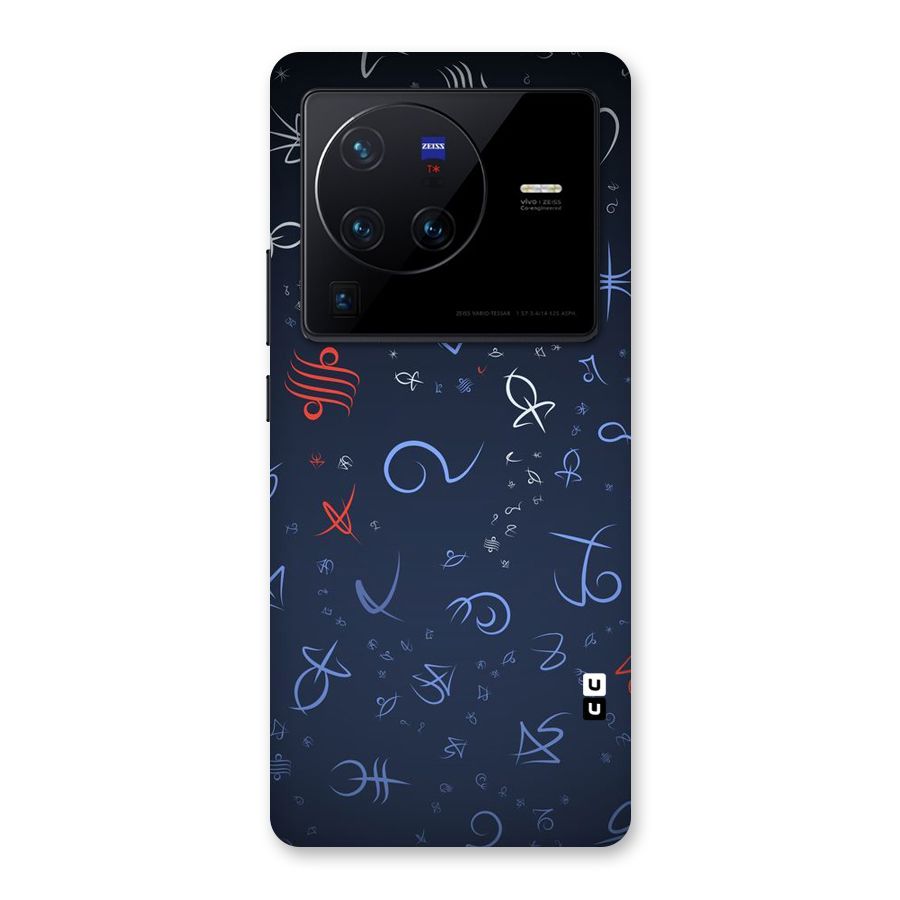 Blue Symbols Back Case for Vivo X80 Pro