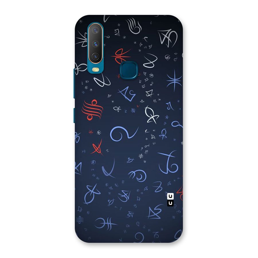 Blue Symbols Back Case for Vivo Y15