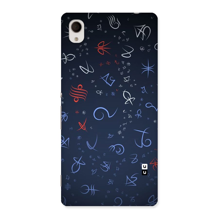 Blue Symbols Back Case for Xperia M4 Aqua