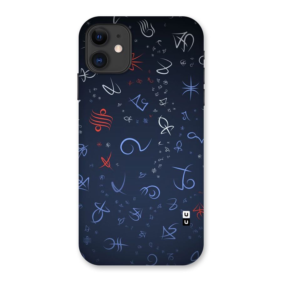 Blue Symbols Back Case for iPhone 11