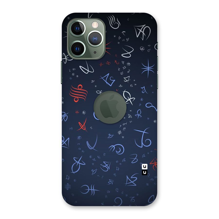 Blue Symbols Back Case for iPhone 11 Pro Logo  Cut