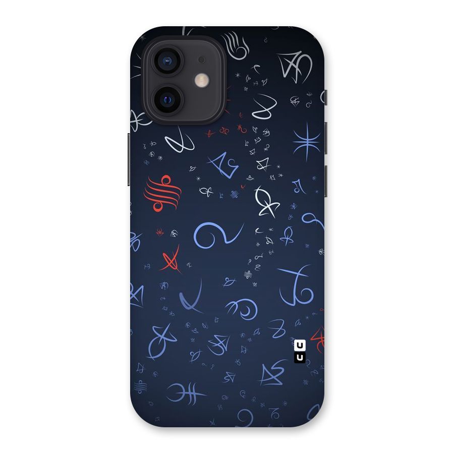 Blue Symbols Back Case for iPhone 12