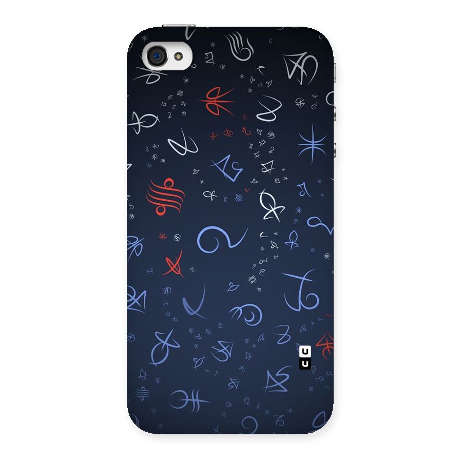 Blue Symbols Back Case for iPhone 4 4s