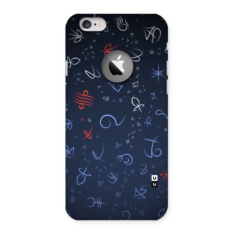 Blue Symbols Back Case for iPhone 6 Logo Cut