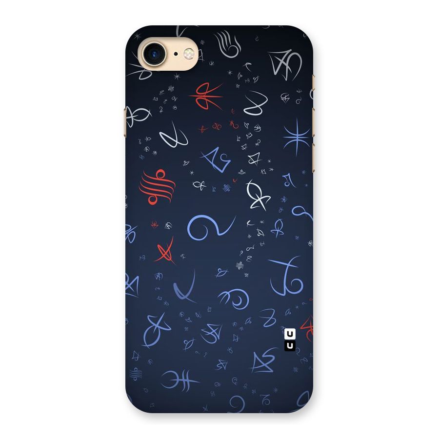 Blue Symbols Back Case for iPhone 7