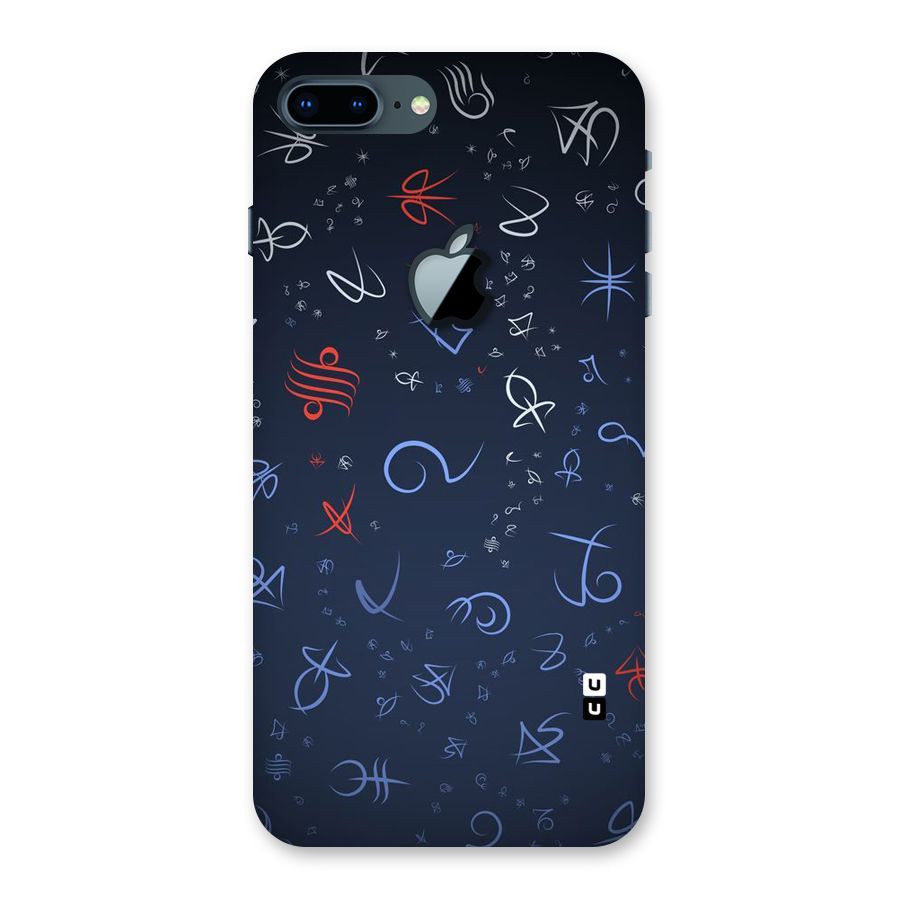 Blue Symbols Back Case for iPhone 7 Plus Apple Cut