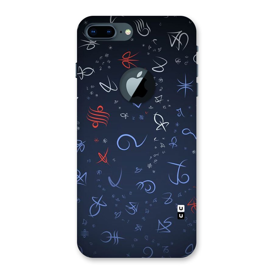 Blue Symbols Back Case for iPhone 7 Plus Logo Cut