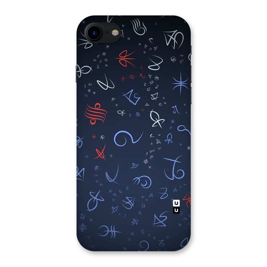 Blue Symbols Back Case for iPhone SE 2020