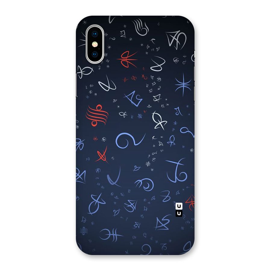 Blue Symbols Back Case for iPhone XS