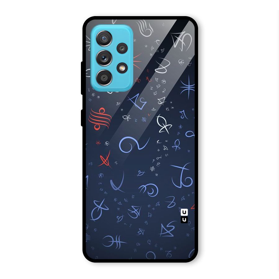 Blue Symbols Glass Back Case for Galaxy A52