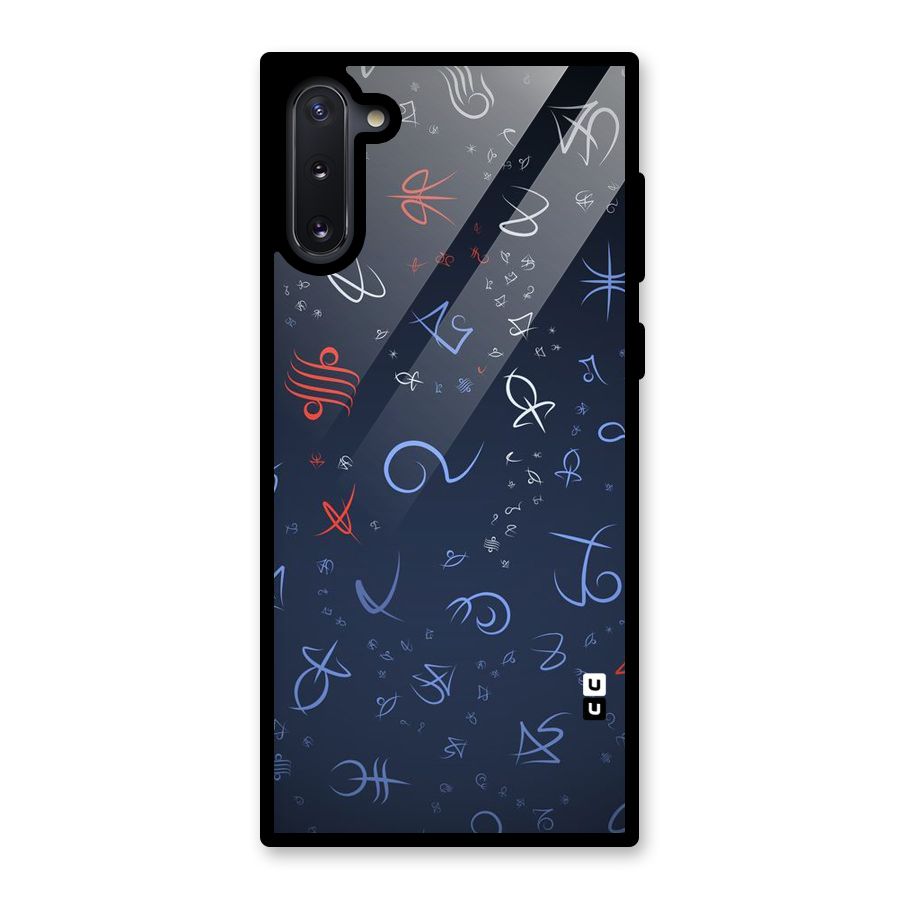 Blue Symbols Glass Back Case for Galaxy Note 10