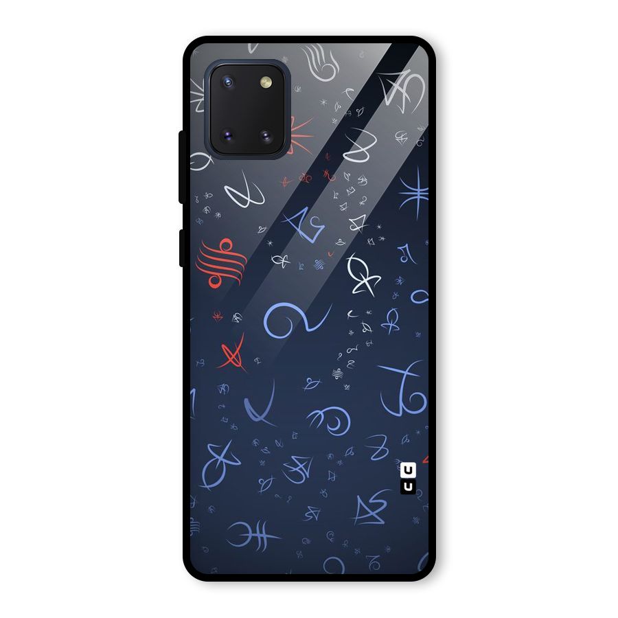 Blue Symbols Glass Back Case for Galaxy Note 10 Lite