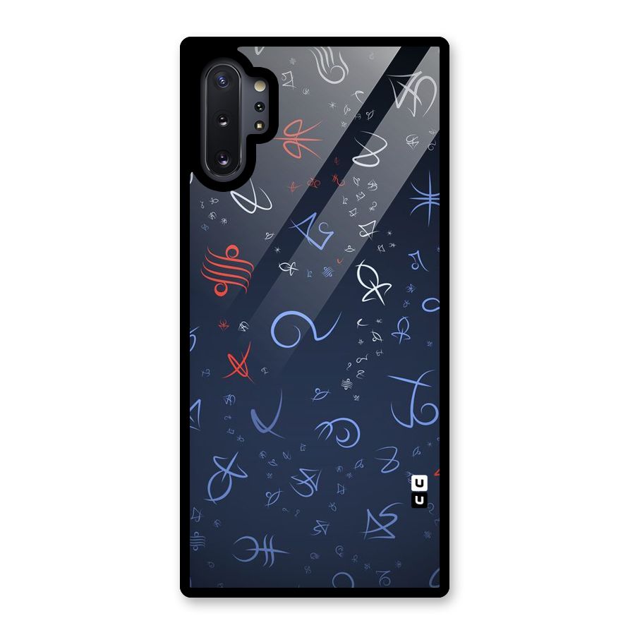 Blue Symbols Glass Back Case for Galaxy Note 10 Plus